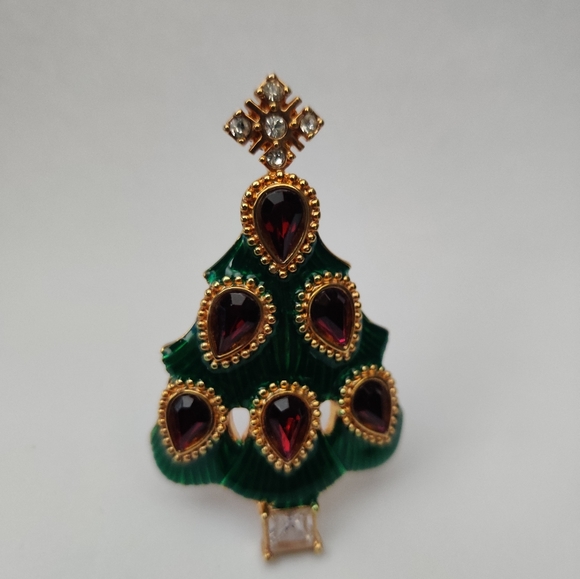 Vintage Signed Monet Christmas Tree Brooch - Picture 9 of 15